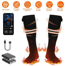 Heated Socks for Men Women Electric Heating Socks with APP Control 5000mAh Battery Rechargeable Thermal Socks Winter Warm Socks for Skiing Hiking